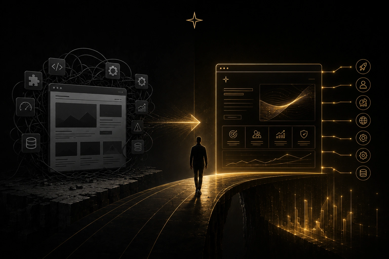 Business outgrowing a website template as complexity, scalability and digital requirements increase.